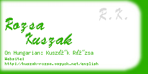 rozsa kuszak business card